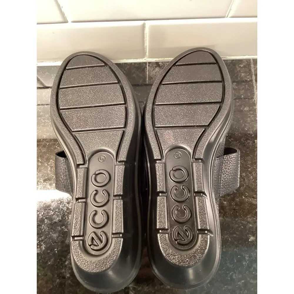 Ecco Women's Skyler 45 Mary Jane Leather Wedge Shoes Comfort Black Size 37